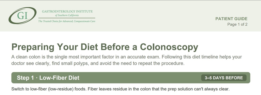 Colonoscopy Prep Diet Guide