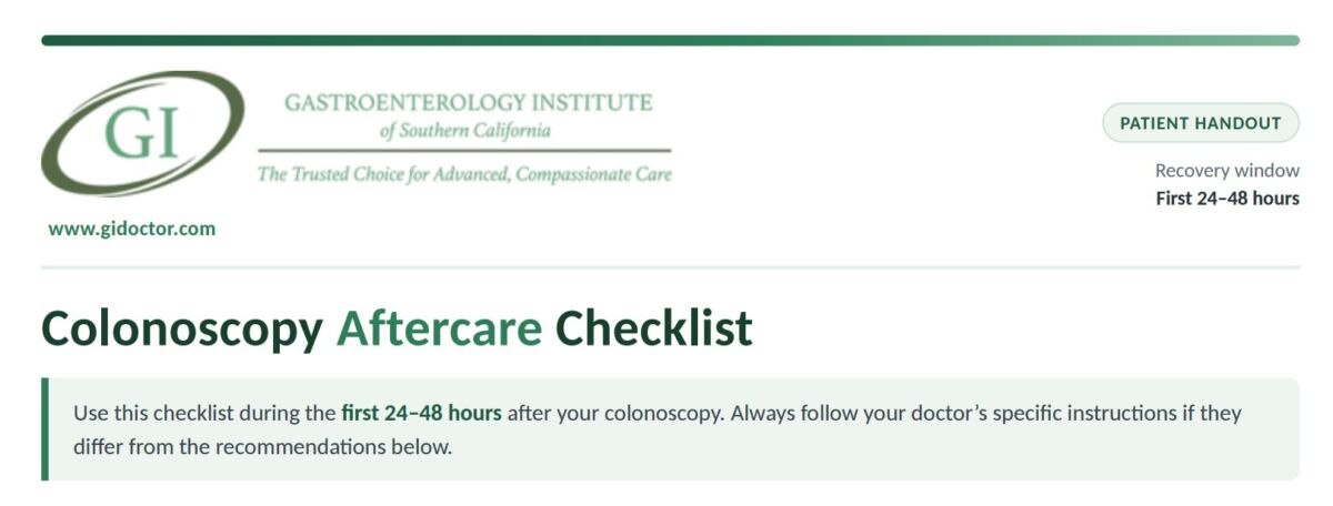 The Ultimate Aftercare Guide for Colonoscopy | GiDoctor